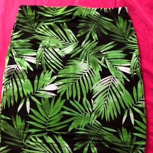 Black & Green Floral Skirt 